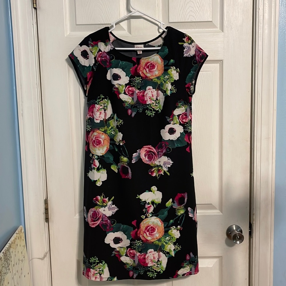 Merona Black Floral Dress Size Medium